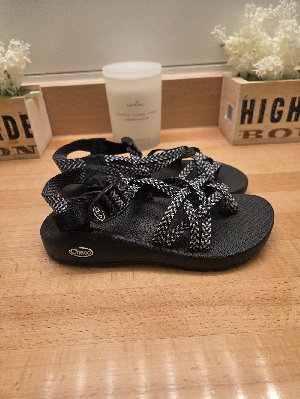 Chaco ZX/2 Classic Sandals Black/White/Gray Women's Size 7